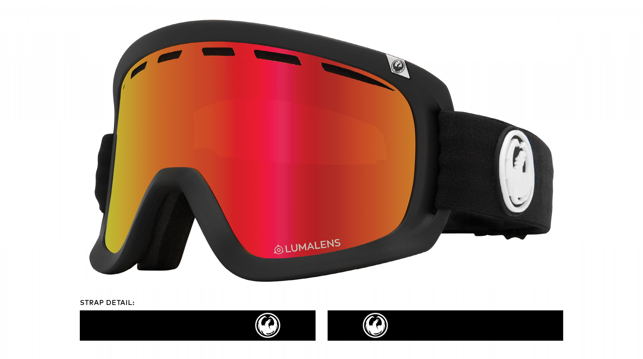 Dragon D1 Otg Black / Ll Red Ion + Ll Rose-UV400 non-polarised-347986032332-347986032332-Dragon Snow-Sunnieside
