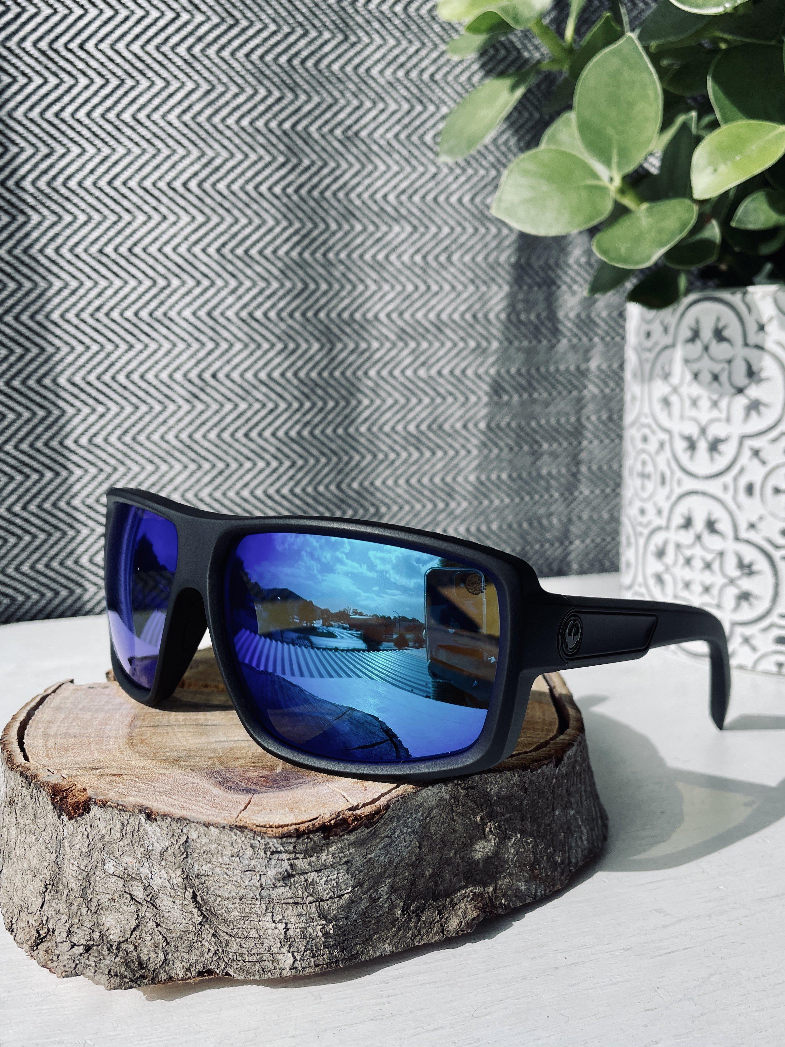 Dragon Double Dos Matte Black Blue Ion Polarised-polarised-634741767610-720-2238-Dragon-Sunnieside